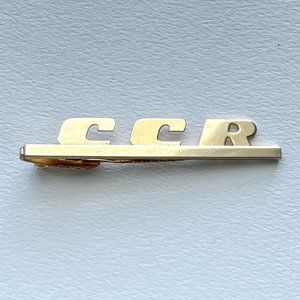 Vintage Hickok Monogram CCR Goldtone Tie Bar Alligator Clip USA